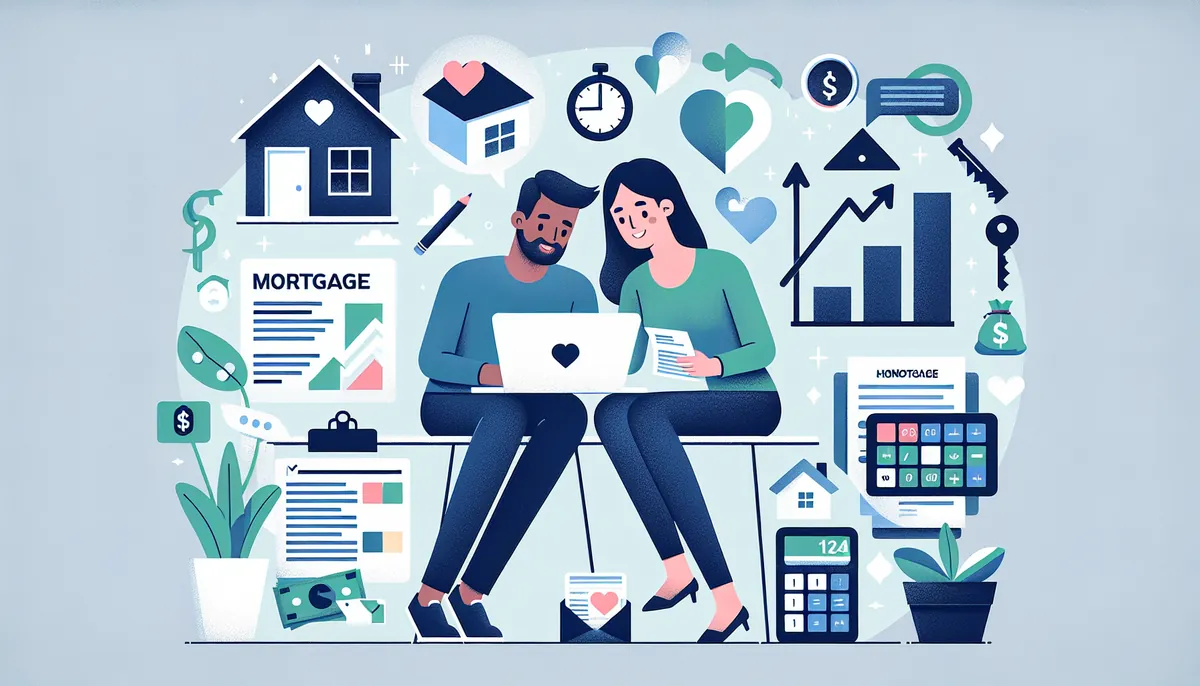 Couple planifiant des rénovations avec des documents financiers et un ordinateur portable